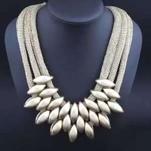Josiane - Gold Hand Braided Retro Statement Necklace. 2025 Trends